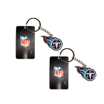 2PK NFL Tennessee Titans 4cm Steel Hanging Keyring Accessory