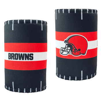 2PK NFL Cleveland Browns 11.5cm Stubby Can/Bottle Beverage Holder