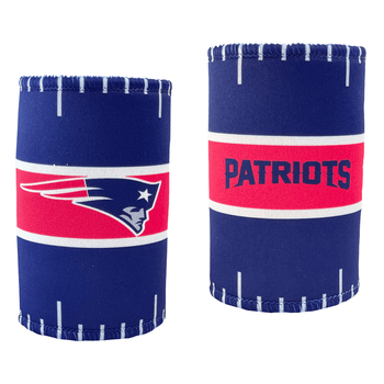 2PK NFL New England Patriots 11.5cm Stubby Can/Bottle Beverage Holder