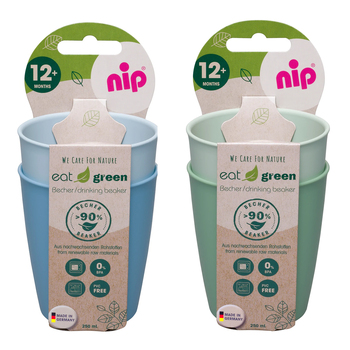 4pc Nip Baby Eat Green Drink Cup Blue & Green 12m+