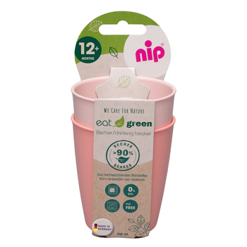 2pc Nip Baby Eat Green Drink Cup Pink 12m+
