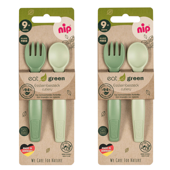 4pc Nip Baby Eat Green Cutlery Set Green 9m+