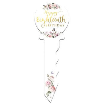 18 Birthday Key Pretty Floral 30cm Novelty Celebration Signing Gift Set