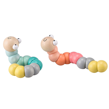 Kaper Kidz Calm & Breezy Wooden Jointed Worm Maroon & Olive 10m+