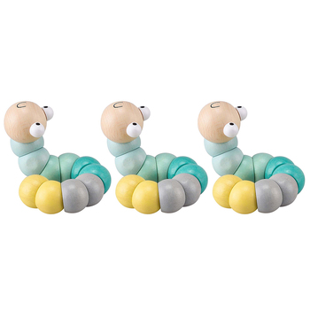 3PK Kaper Kidz Calm & Breezy Wooden Jointed Worm Olive 10m+