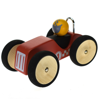 Kaper Kidz Retro Racing Wooden Car Red Large Kids 12m+