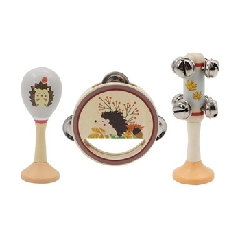3pcs Kaper Kidz Calm & Breezy Hedgehog Wooden Musical Set 18m+