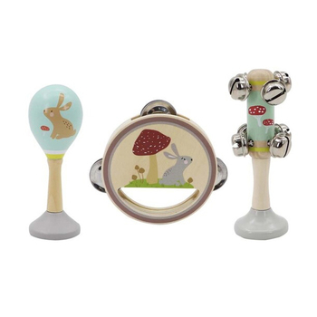 3pcs Kaper Kidz Calm & Breezy Rabbit Wooden Musical Set 18m+