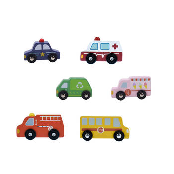 6pc Kaper Kidz Wooden Car Transportation Kids Toy Set 18m+