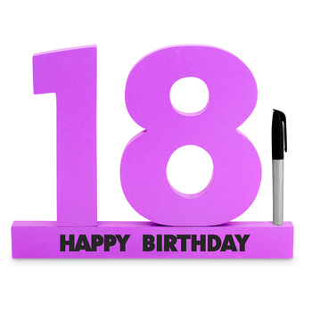 18th Purple Signature Block Novelty Birthday Party Statue