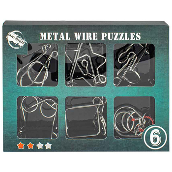 6pc Metal 3mm Novelty Thinking All Ages Interactive Puzzle 3y+