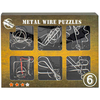 6pc Metal 3mm Novelty Thinking All Ages Interactive Puzzle 3y+