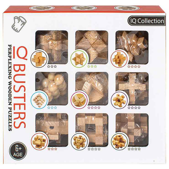 9pc Wooden 20 x 22cm Novelty Thinking All Ages Interactive Puzzle 3y+