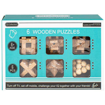 6pc Wooden 25 x 17cm Novelty Thinking All Ages Interactive Puzzle 3y+