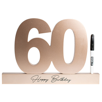 60th Rose Gold Signature Block Novelty Birthday Party Statue