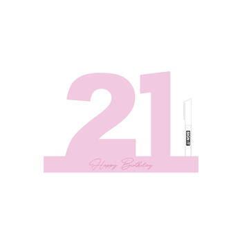 LMD 21 Fairy Floss Pink Signature Block Birthday Message