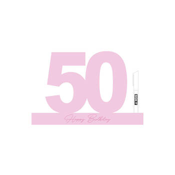 LMD 50 Fairy Floss Pink Signature Block Birthday Message