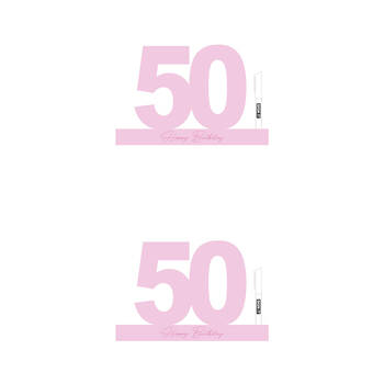 2PK LMD 50 Fairy Floss Pink Signature Block Birthday Message