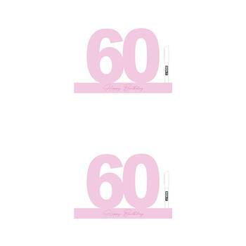 2PK LMD 60 Fairy Floss Pink Signature Block Birthday Message