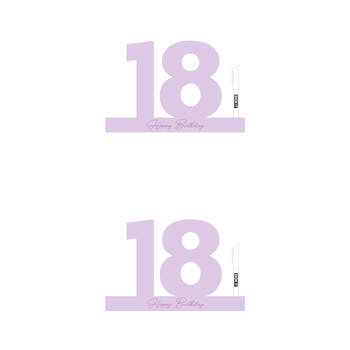 2PK LMD 18 Periwinkle Purple Signature Block Birthday Message
