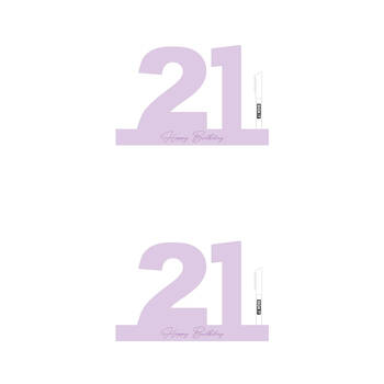 2PK LMD 21 Periwinkle Purple Signature Block Birthday Message