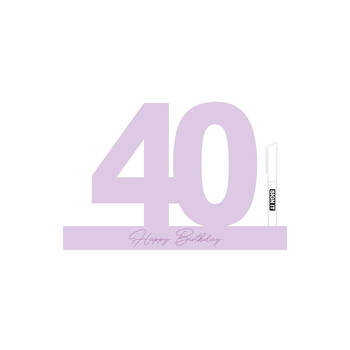 LMD 40 Periwinkle Purple Signature Block Birthday Message