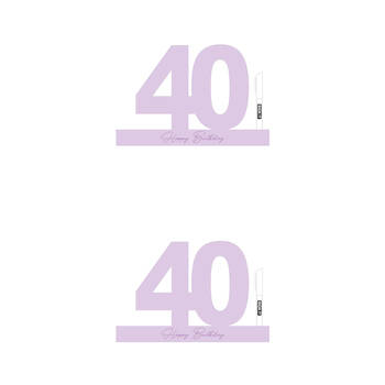 2PK LMD 40 Periwinkle Purple Signature Block Birthday Message