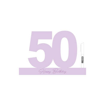LMD 50 Periwinkle Purple Signature Block Birthday Message