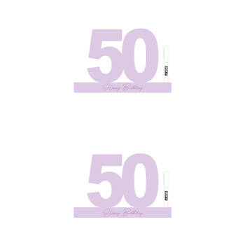 2PK LMD 50 Periwinkle Purple Signature Block Birthday Message