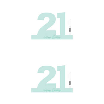 2PK LMD 21 Minty Green Signature Block Birthday Message