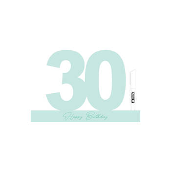 LMD 30 Minty Green Signature Block Birthday Message