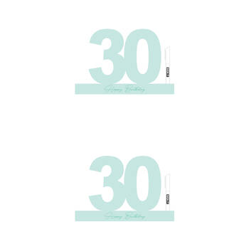 2PK LMD 30 Minty Green Signature Block Birthday Message