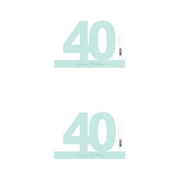 2PK LMD 40 Minty Green Signature Block Birthday Message