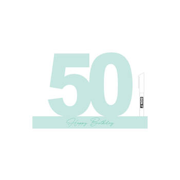 LMD 50 Minty Green Signature Block Birthday Message