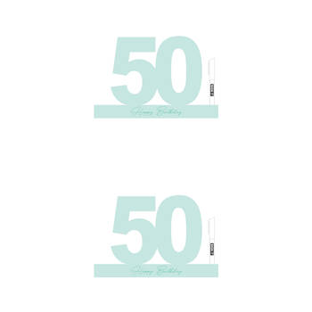 2PK LMD 50 Minty Green Signature Block Birthday Message