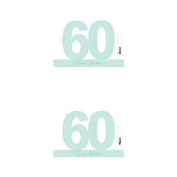 2PK LMD 60 Minty Green Signature Block Birthday Message