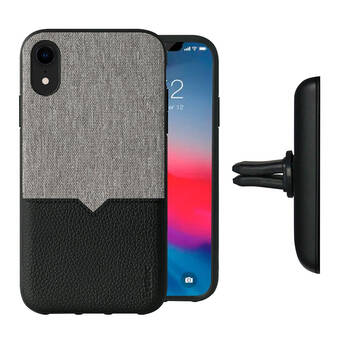 Evutec iPhone XR Case AFIX+ Magnetic w/ Car Mount - Canvas/Black