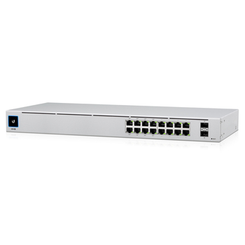 Ubiquiti UniFi 16-port Managed Gigabit Switch - 8x PoE+ Ports, 8x Gigabit Ethernet Ports, with 2x SFP - 60W - Touch Display - Fanless - GEN2
