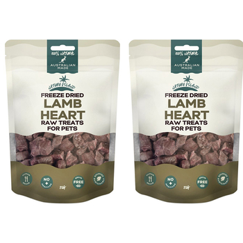 2PK Nature Island Freeze Dried Lamb Heart Human Grade 80g Pets Dog/Cat Raw Treats