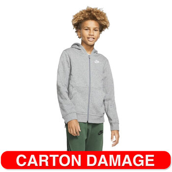 Nike Boys Size M Full Zip Club Hoodie Sportswear - Smoke Grey