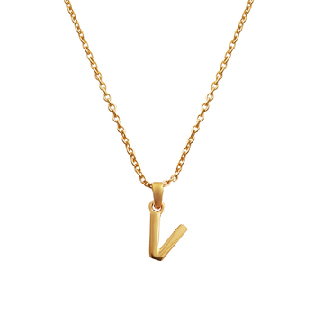 Culturesse 24K Gold Filled Initial V Pendant 50cm Necklace - Gold