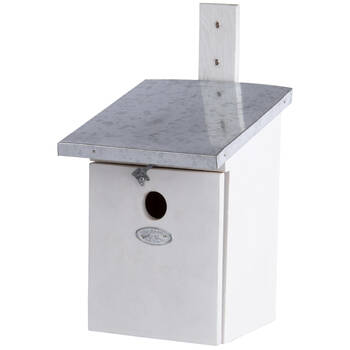 Esschert Design Great Tit Pinewood Nesting Box Garden Outdoor Decor White 33.2cm