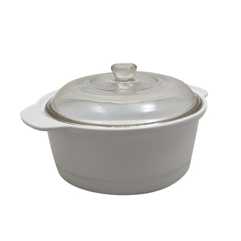 Ceramic Casserole Dish Microwave/Oven Cooking Set W/Glass Lid 2.0Ltr