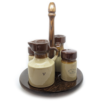 Revolving Ceramic Cruet Table Dinnerware/Servware Set