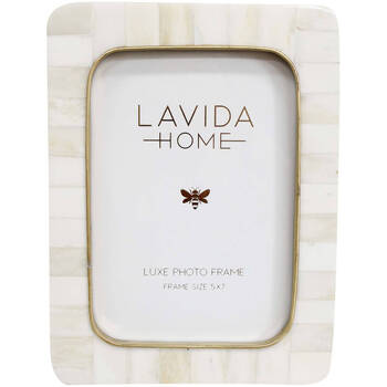 LVD 5x7 Photo Frame Bone Picture Display Home Decor White