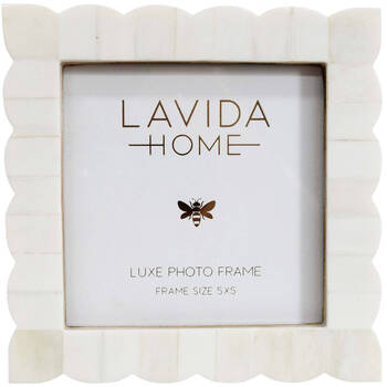 LVD 5x5 Picture/Photo Frame Scallop Bone/MDF White