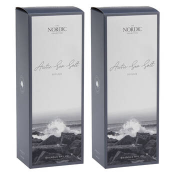2PK Bramble Bay Nordic Arctic Sea Salt Reed Diffuser Home Fragrance Charcoal
