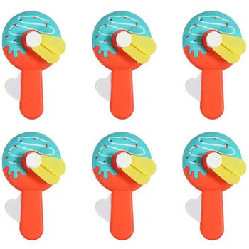 6PK Jemark Portable Hand Held Fan Donut 2414x7cm - Assorted