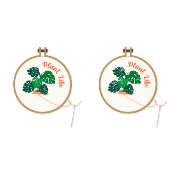 2PK NPW Gifts DIY Plant Life Cross Stitch Art Craft Kit