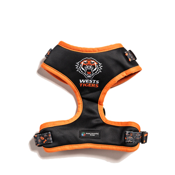 NRL West Tigers Pet Dog Padded Harness Adjustable Vest M